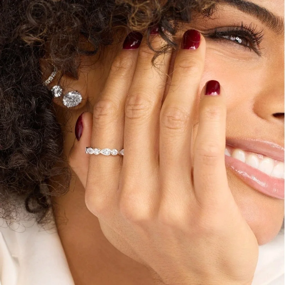 Melinda Maria Isla Ring Silver Size 9 NEW
